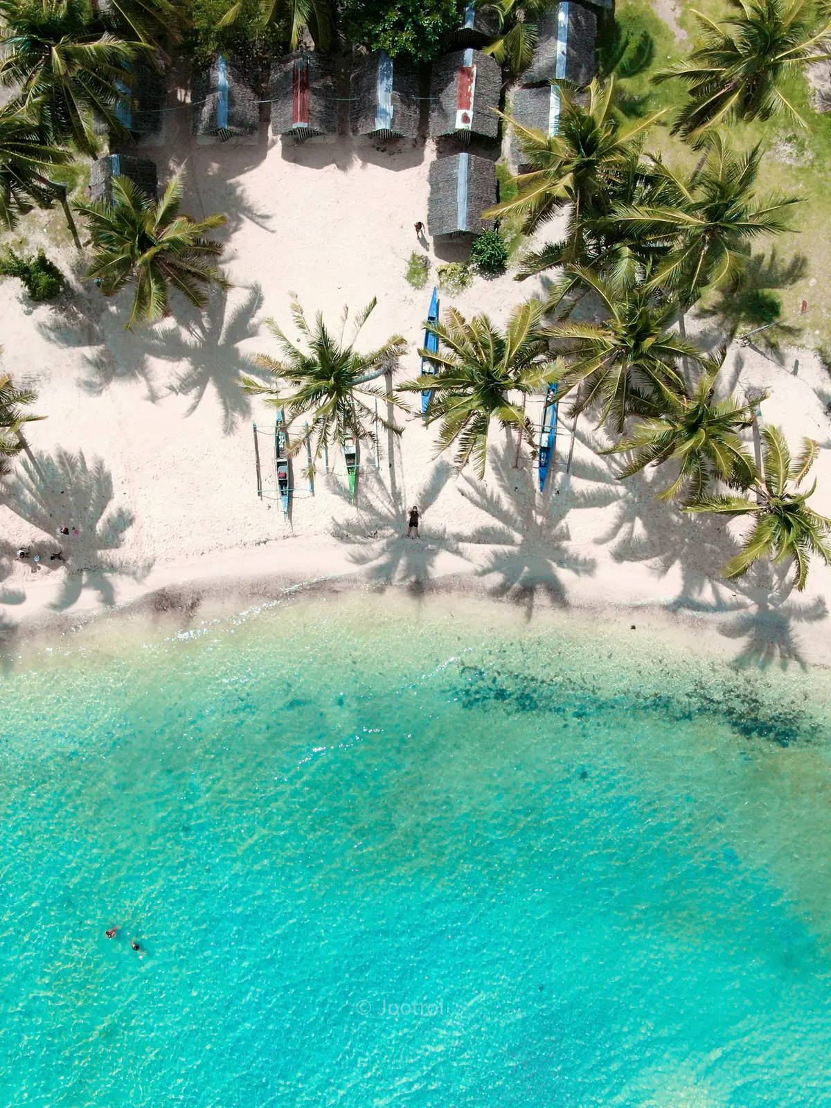 A tropical island coastline