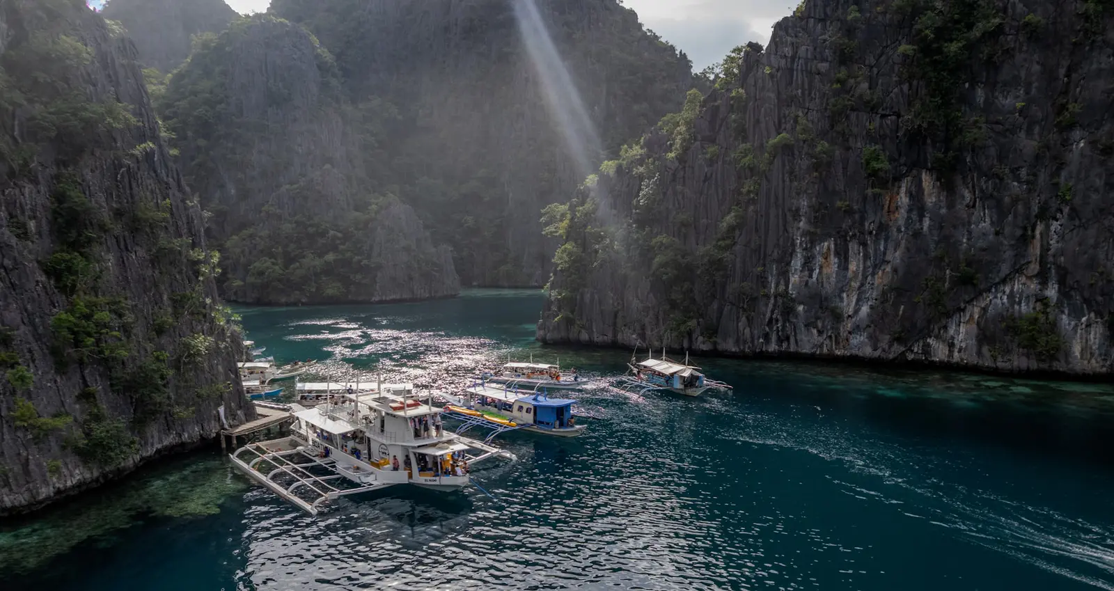 Boats in a Palawan lagoon